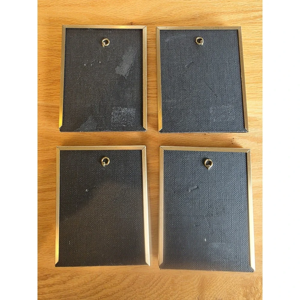 Vintage Gold Tone Metal Photo Frames Lot of 4 4x6 Wall Display Picture Frame
